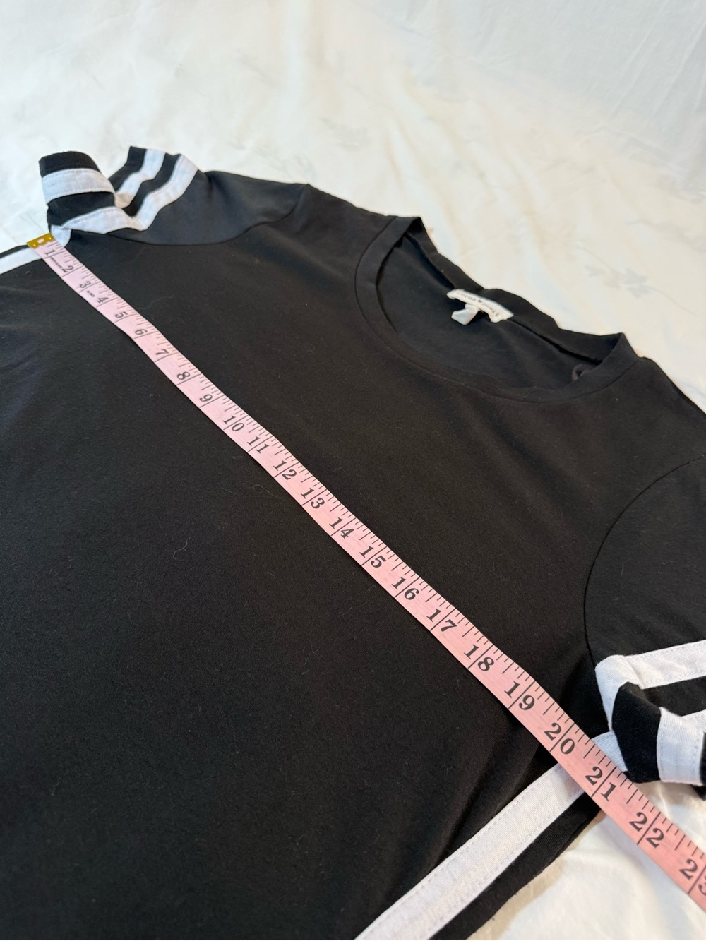 Derek Heart Black T-shirt Dress with White Side Stripes - Picture 4 of 9